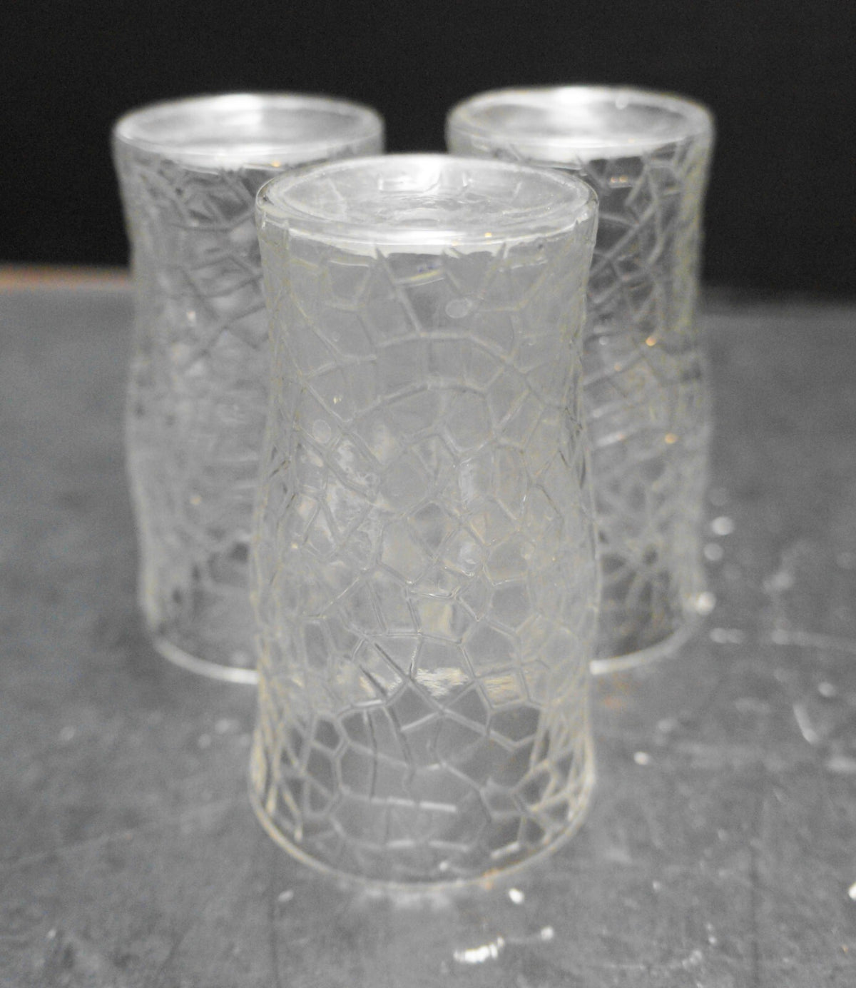 Smith By Cracky Crackle Glass Clear Juices Set of 3 Depression