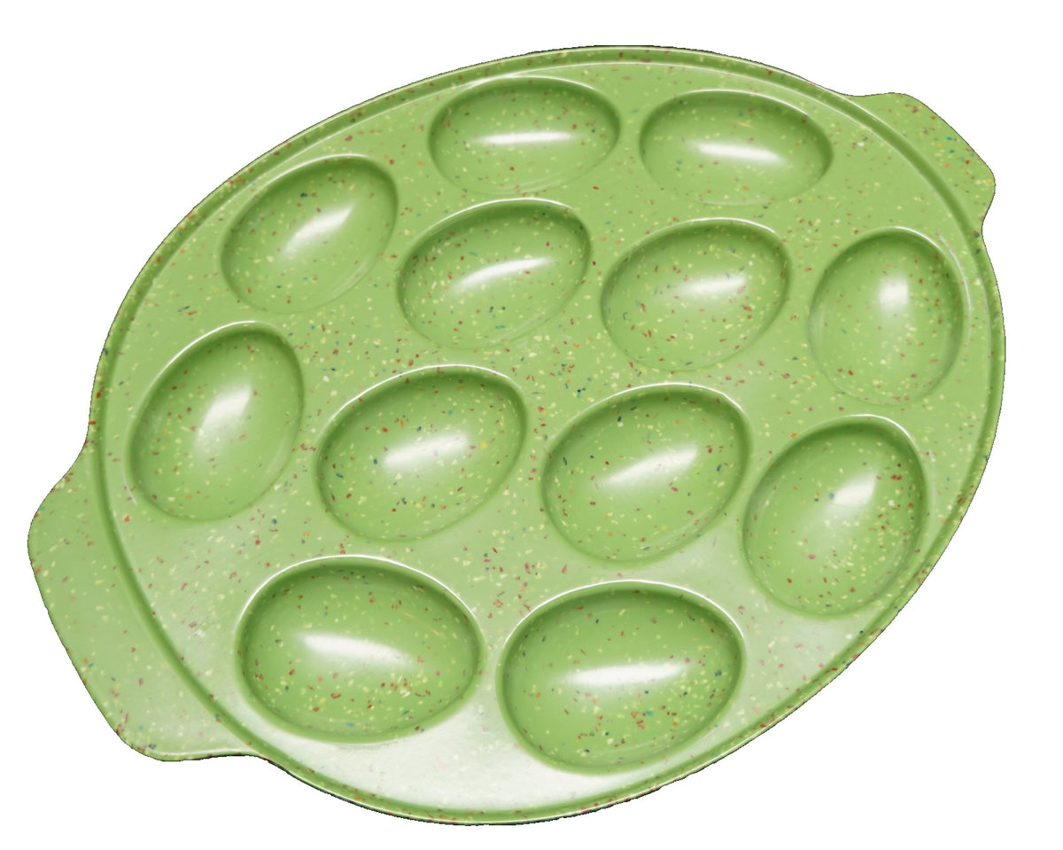 Zak Designs Confetti Melamine Egg Plate Lime Green