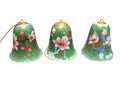 Lillian Vernon Green Cloisonne Bells Ornaments Set of 3