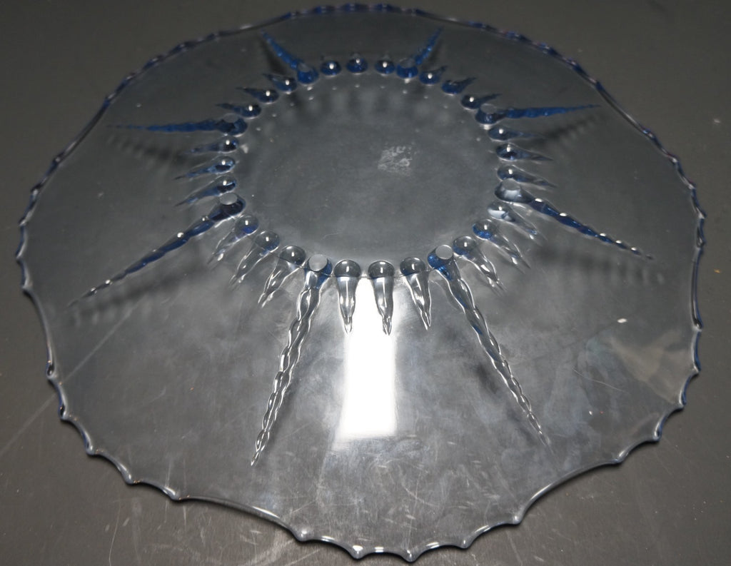 New Martinsville Radiance Ice Blue Torte Plate Platter Tray