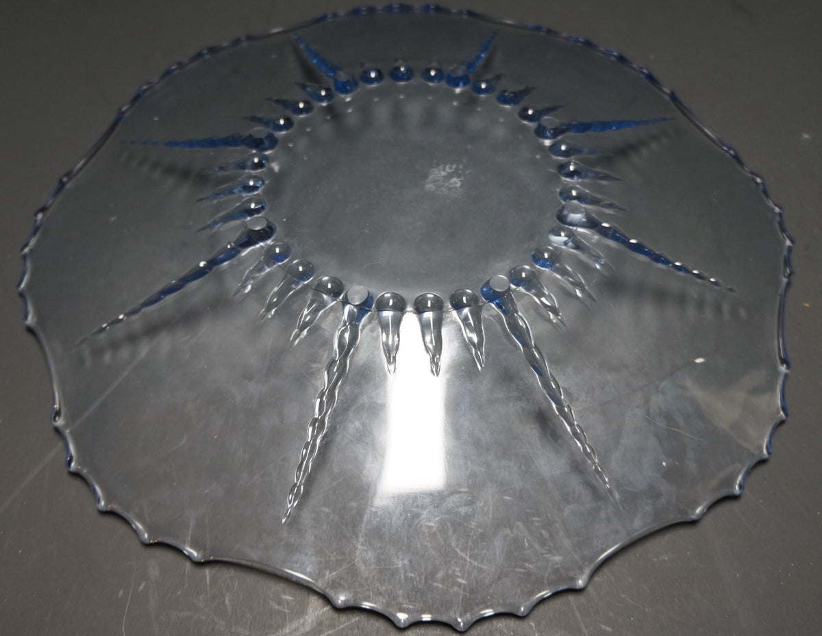 New Martinsville Radiance Ice Blue Torte Plate Platter Tray