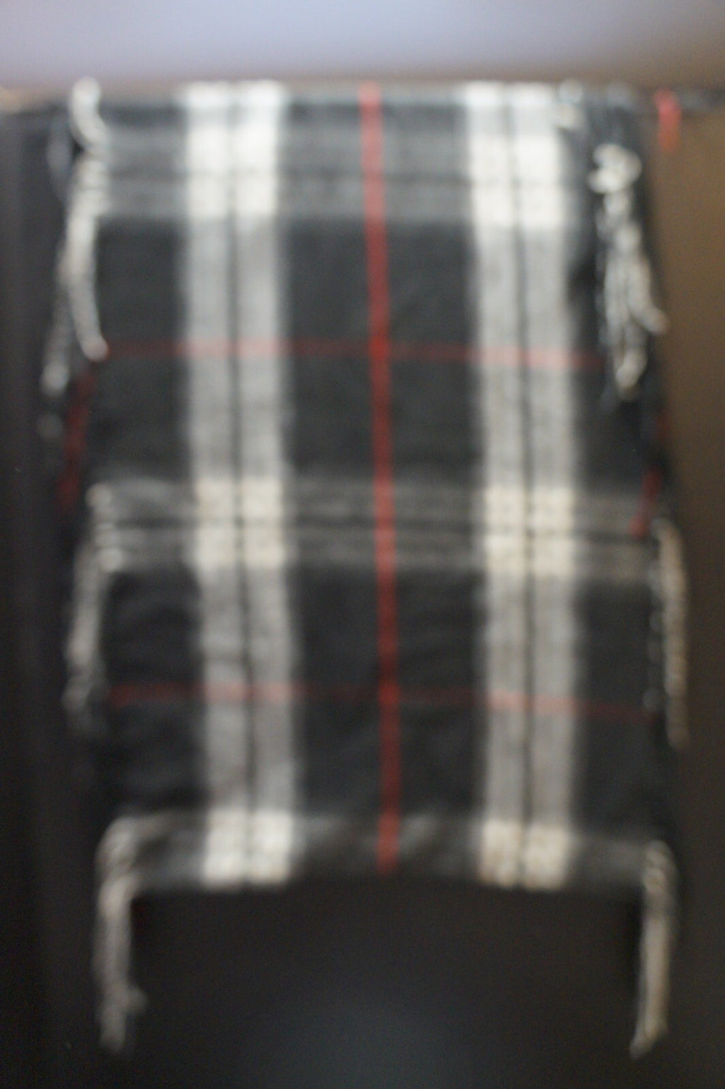 V Fraas Cashmink Black Plaid Infinity Scarf Acrylic Germany