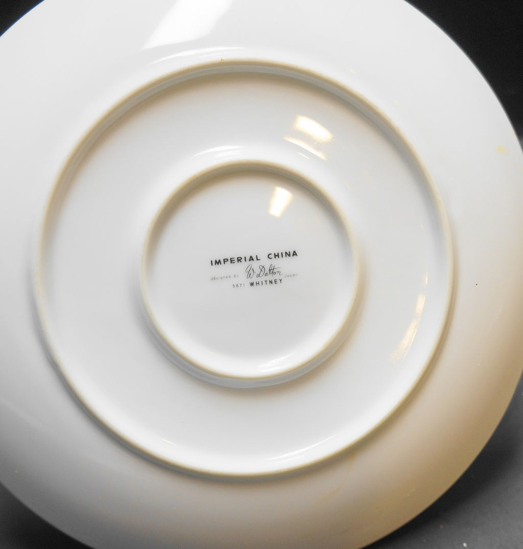 Whitney Imperial China W Dalton Gravy Boat Grey Leaf Band