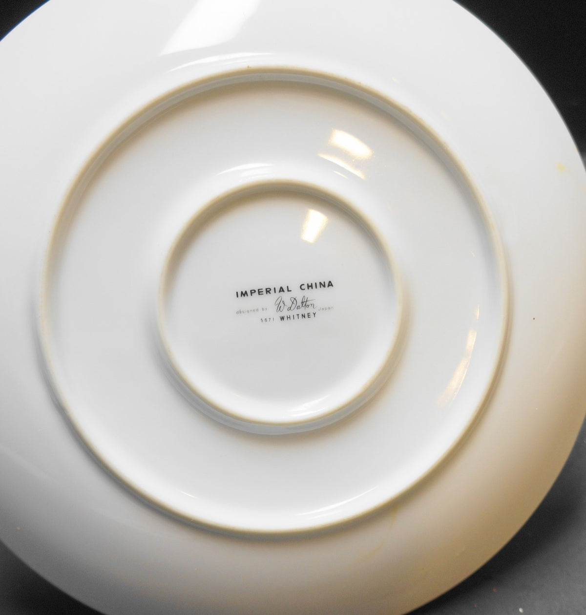 Whitney Imperial China W Dalton Gravy Boat Grey Leaf Band