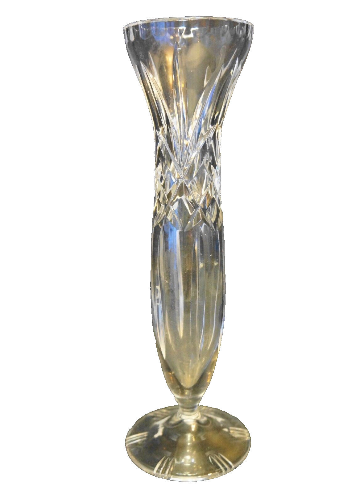 Cut Crystal Bud Vase Diamonds Criss Cross Fan Vertical Cuts
