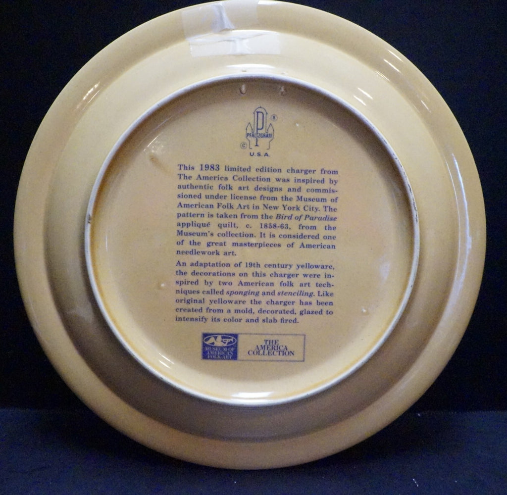Pfaltzgraff America Dog Charger Service Plate MAFA Spongeware Stencil