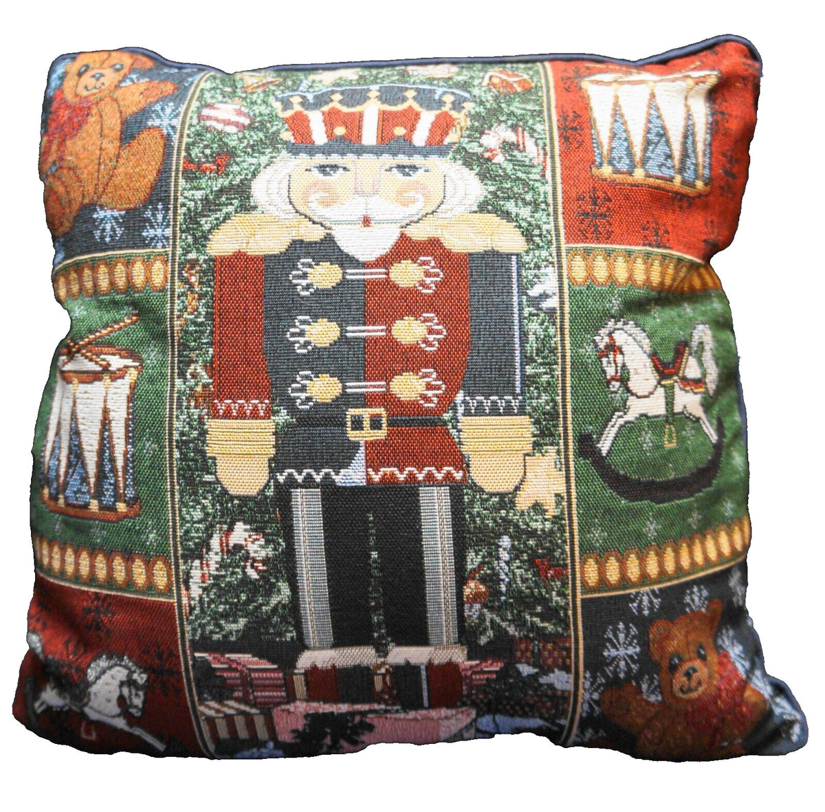 Nutcracker Christmas Tapestry Throw Pillow