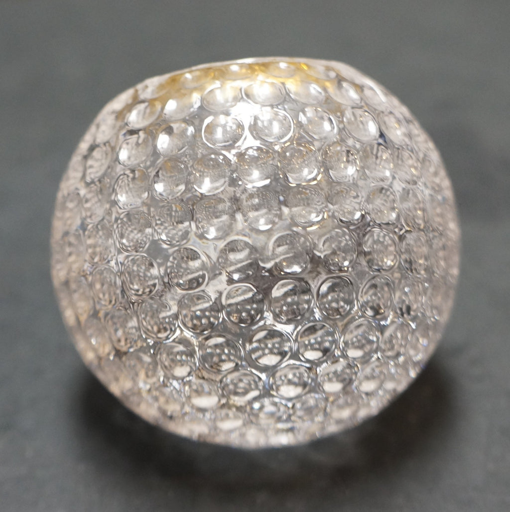 Lead Crystal Golf Ball Desk Clock Paperweight
