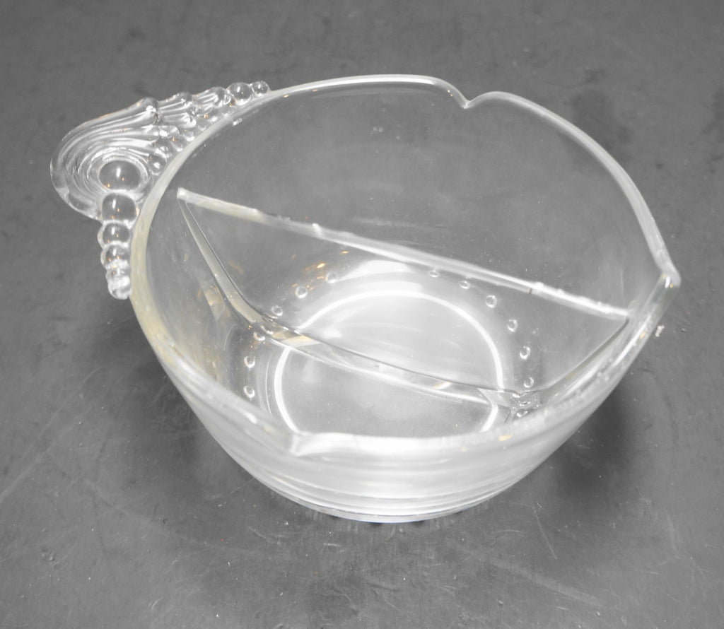 Heisey Fern Divided Mayo Bowl Elegant Glass