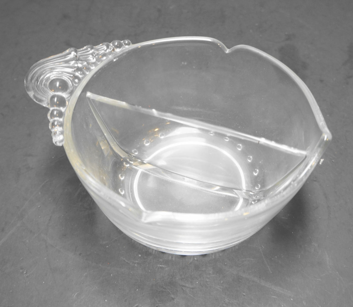 Heisey Fern Divided Mayo Bowl Elegant Glass