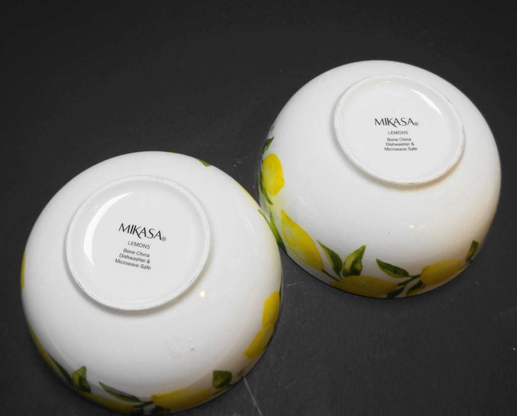 Mikasa Lemons Soup Cereal Bowls Pair