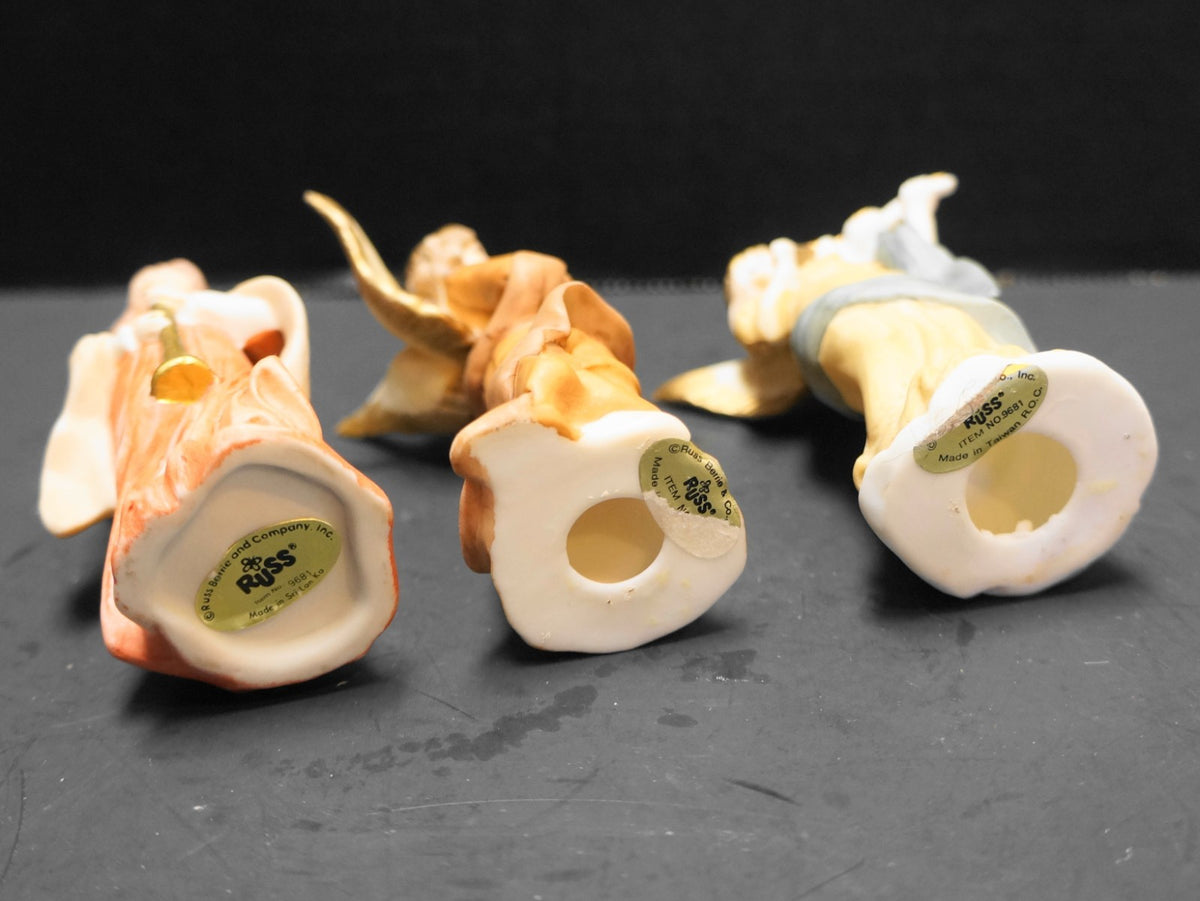 Russ Berrie Angel Musician Figurines Bisque Hand Painted Porcelain