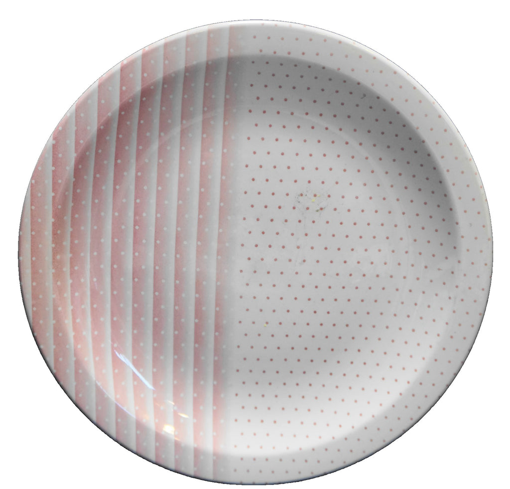 Churchill England Pink Shades Dinner Plate Polka Dots Stripes
