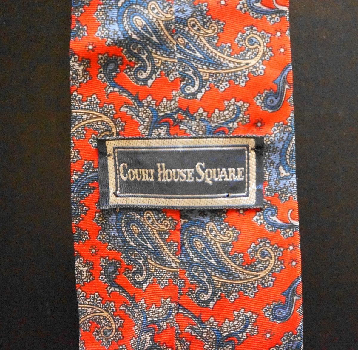 Court House Square Silk Tie USA Red Blue Paisley