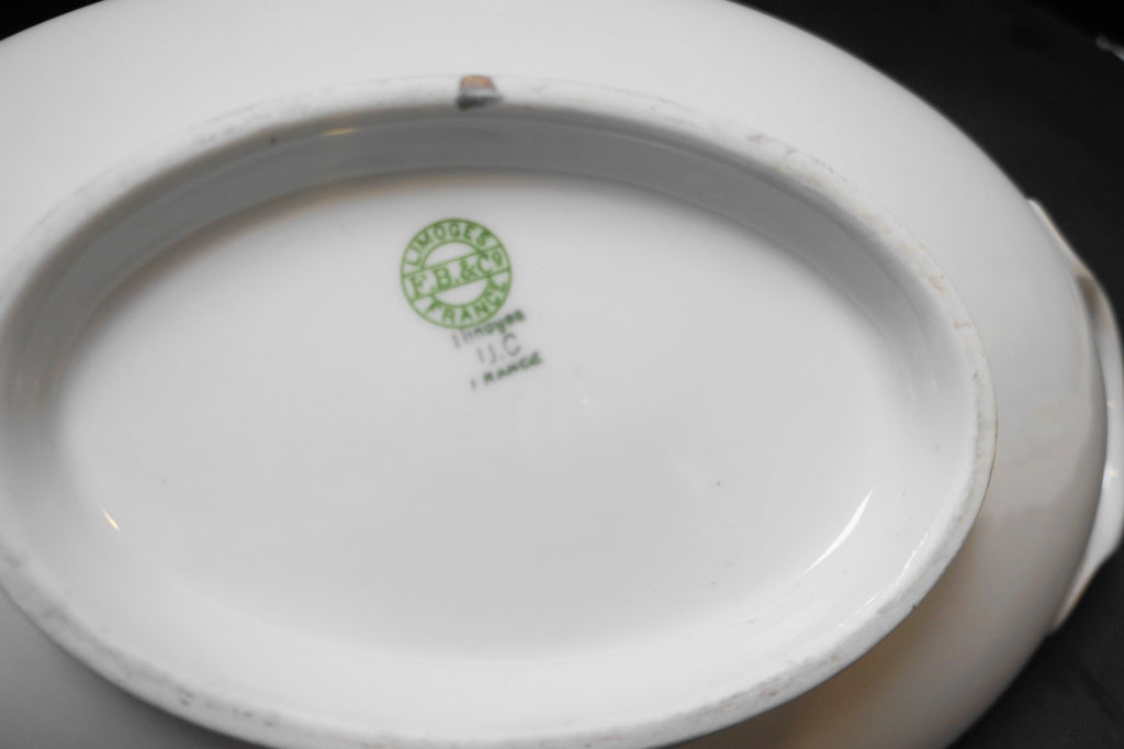 U.C. Limoges FB&CO France Oval Covered Vegetable Dish Casserole
