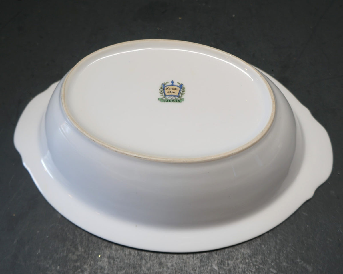 National China Patricia Porcelain Oval Vegetable Bowl 1930s