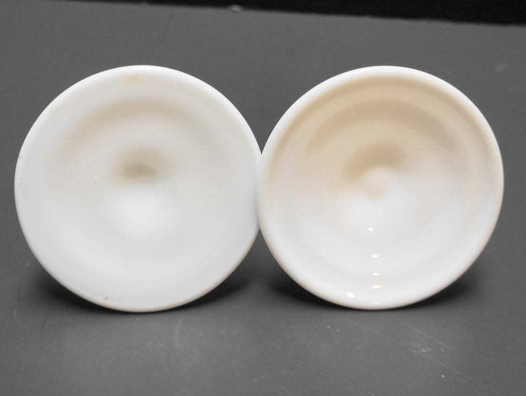 Fenton Hobnail Milk Glass Candle Holders Mixed Pair Single Light Taper
