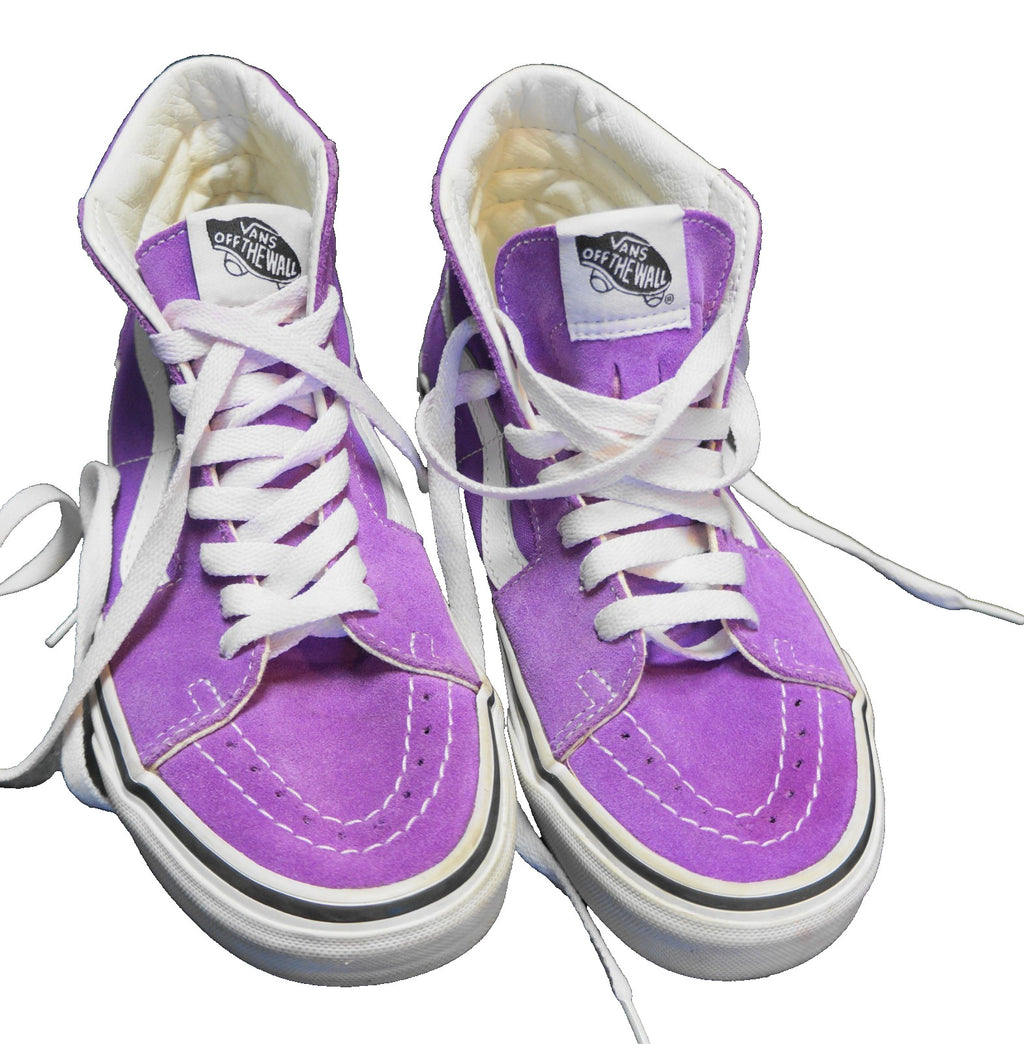 Vans SK8-Hi Purple White Suede Canvas High Top Skater Shoes M 4.5 W 6