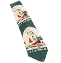 Norman Rockwell Santa Claus SIlk Tie 1993 Dark Green