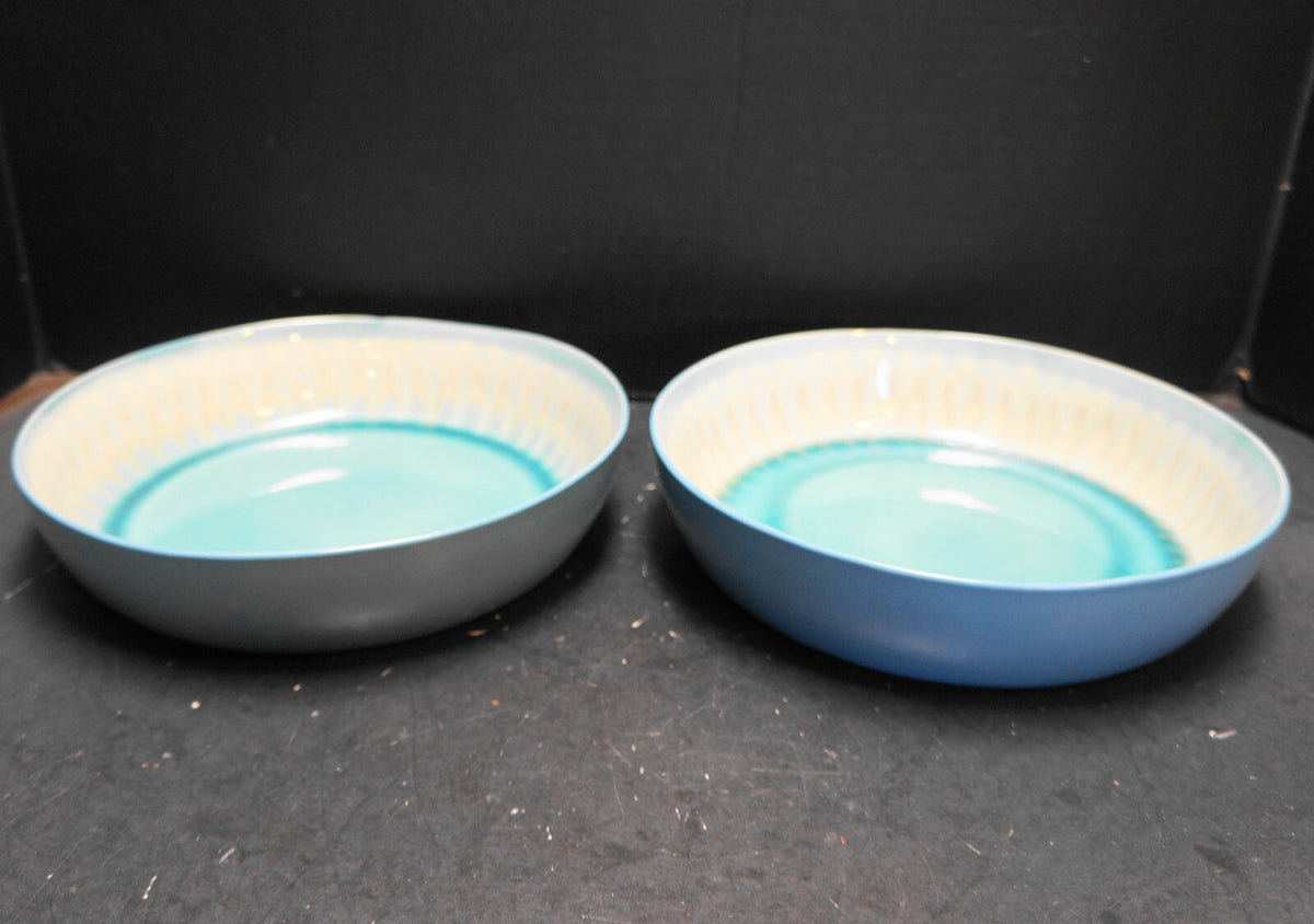 Baum Shibori Aqua Serving Bowls Pair
