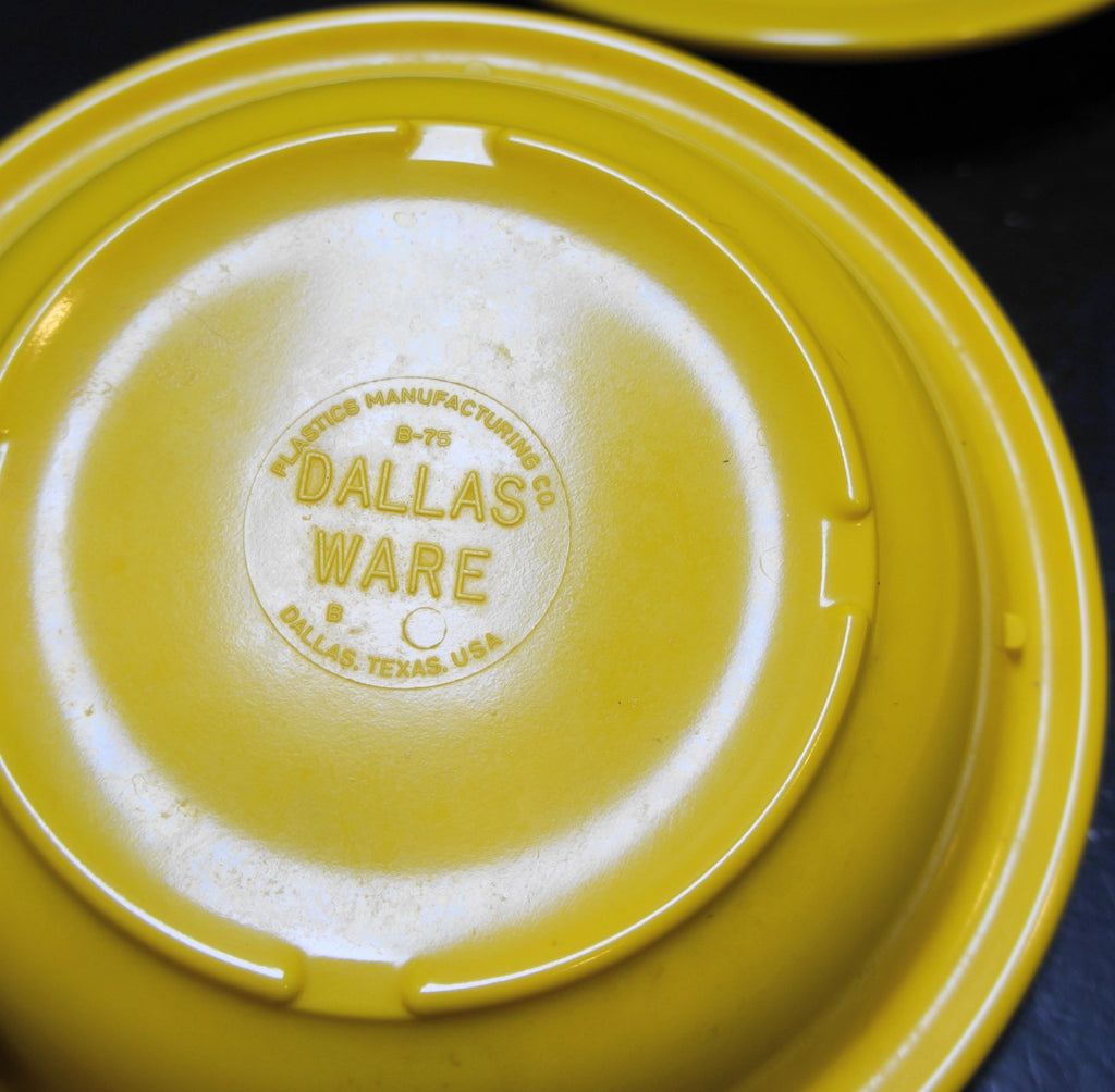 Dallas Ware Bright Yellow Rimmed Soup Cereal Bowls Set of 4