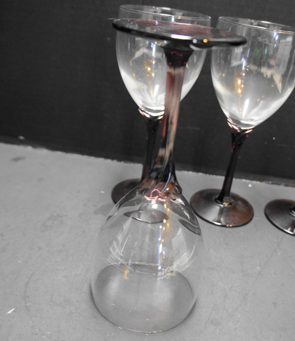 Libbey Domaine Purple Stems Water Goblets Set of 4