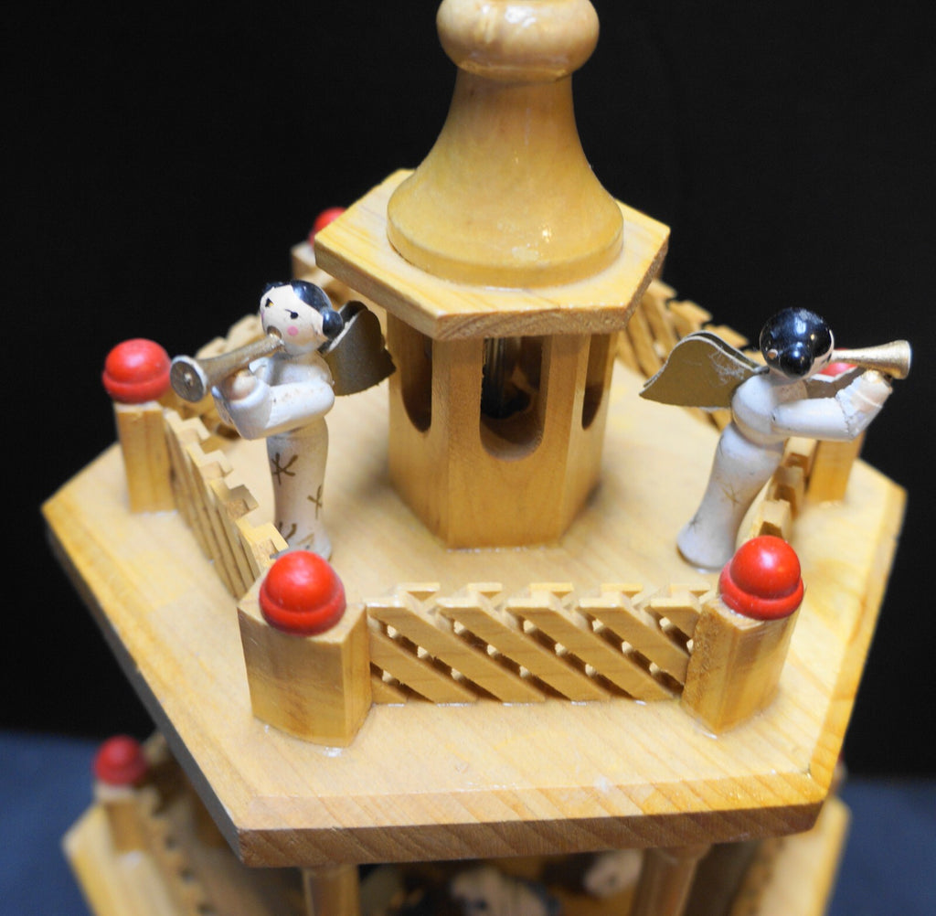 Germany Nativity Carousel Wood Hand Painted Vintage Incomplete