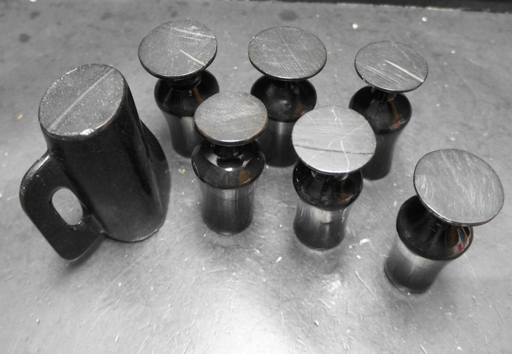 Carved Black Onyx Stone Mini Pitcher Shot Glasses Set 7 Pieces