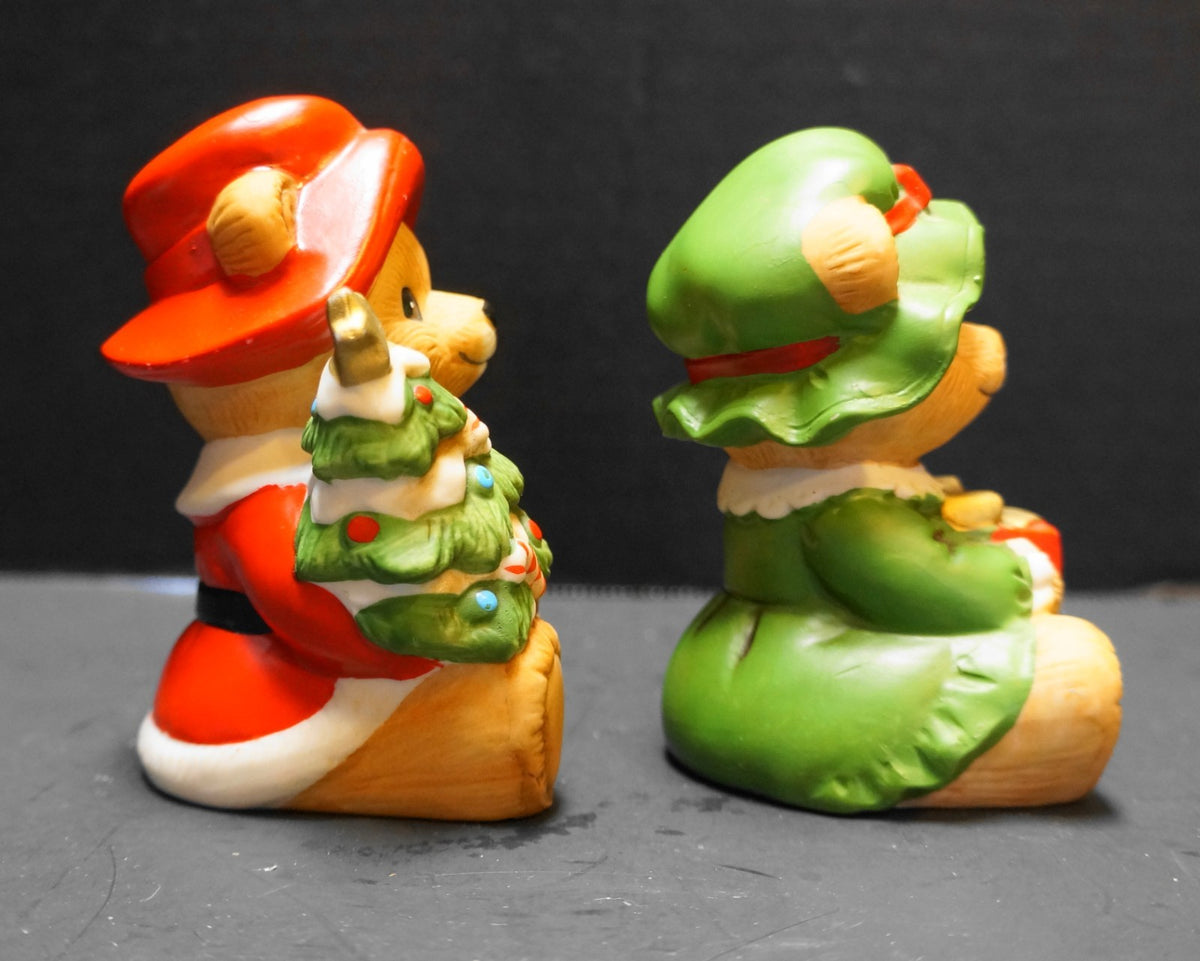 Homco Christmas Mama Papa Bear Figurines 5175