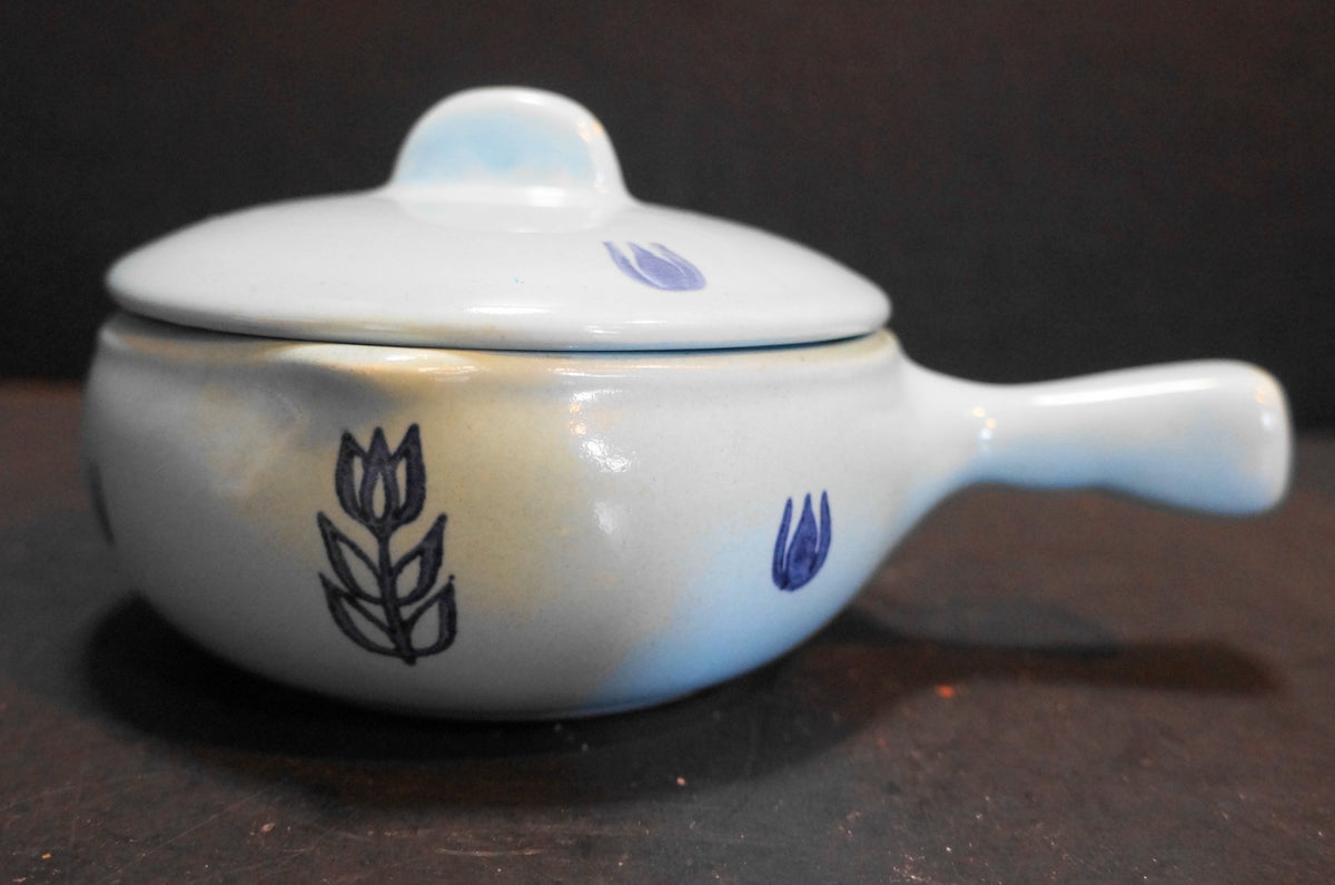 Cronin Cameron Clay Blue Tulip Soup Sauce Individual Bean Pan