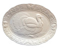 Himark Gourmet Kitchen White Embossed Turkey Platter Japan 19 x 14