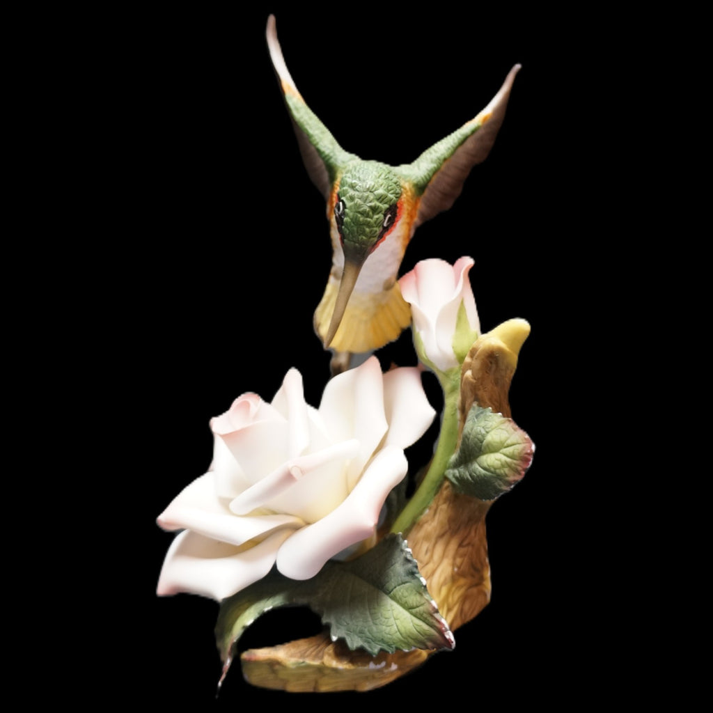 Lefton Exclusive Hummingbird and Rose Figurine #11371