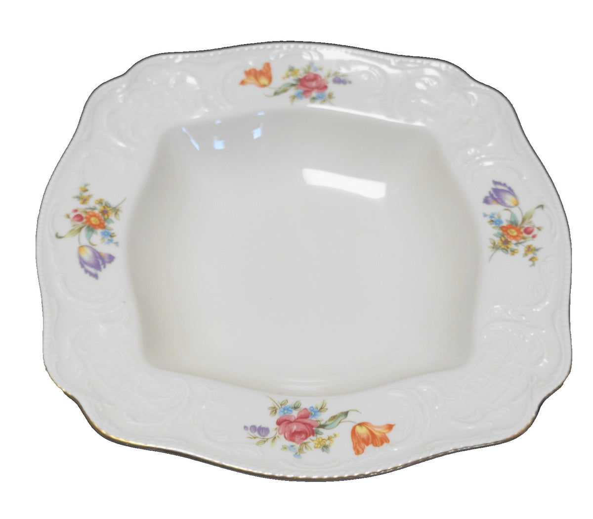 Rosenthal Continental Sanssouci Floral Cream Square Serving Bowl