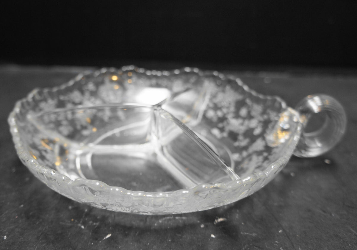 Cambridge Rose Point 3 Part Divided Relish Nappy Bowl