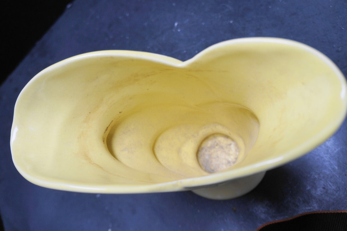 Monmouth Western Stoneware Tulip Petal Vase Pale Yellow Glaze
