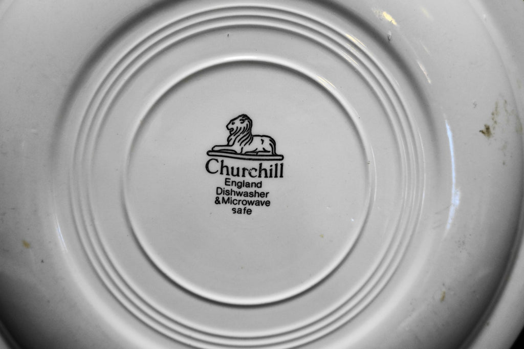 Churchill England Pink Shades Dinner Plate Polka Dots Stripes