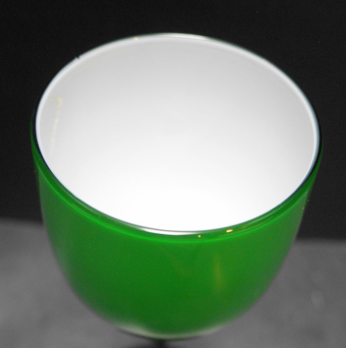 Carlo Moretti Emerald Green Cased Glass 9" Stem Goblet
