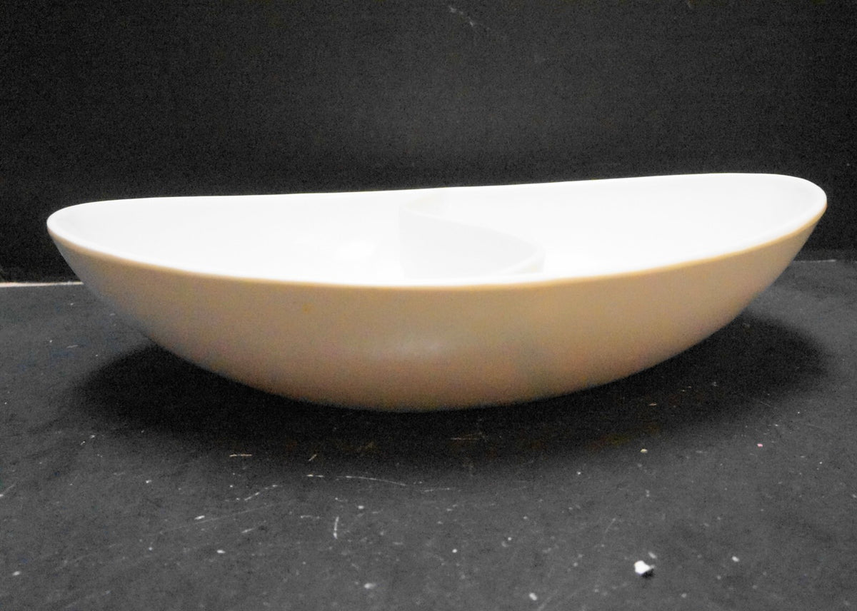 Spaulding Ware Chicago Melamine Melmac White Divided Oval Bowl