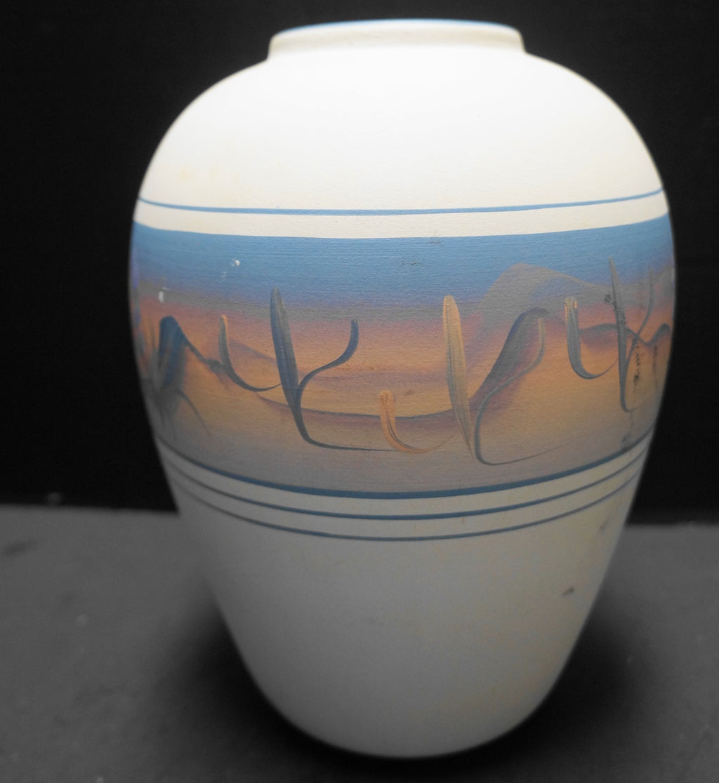 New West Pottery Southwestern Native American Hand Painted Desert Vase 9 1/2 IN