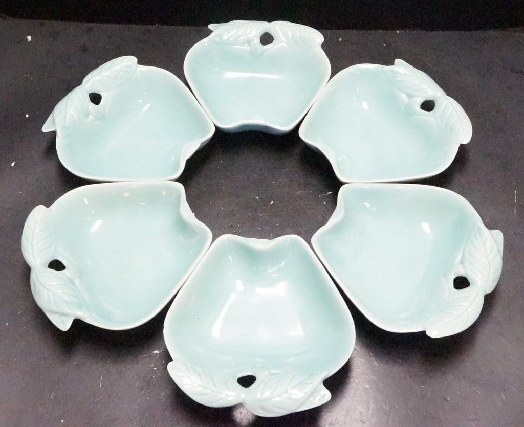 Hoenig of California 734 Green Apple Lazy Susan Relish Dishes Set of 6
