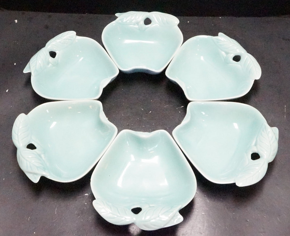 Hoenig of California 734 Green Apple Lazy Susan Relish Dishes Set of 6