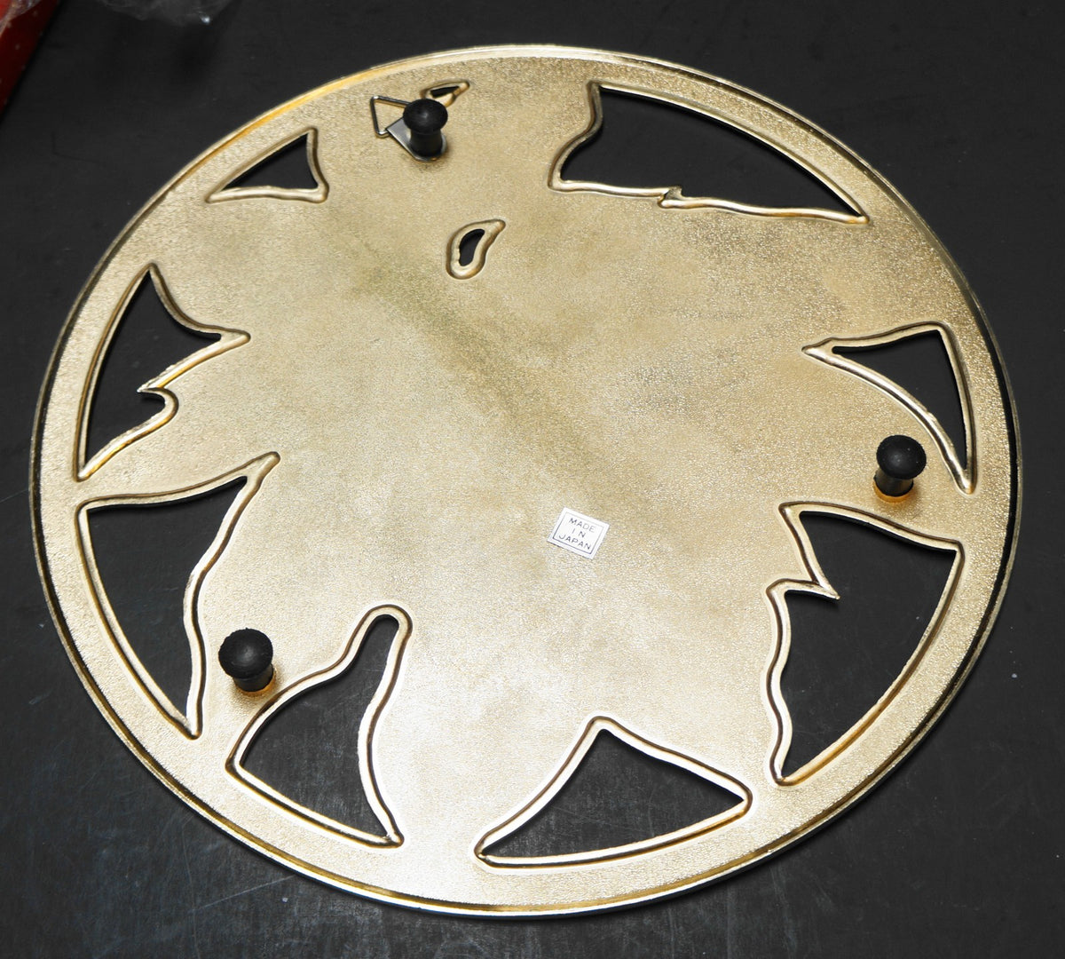Home For The Holidays Brass Enamel Poinsettia Trivet Christmas