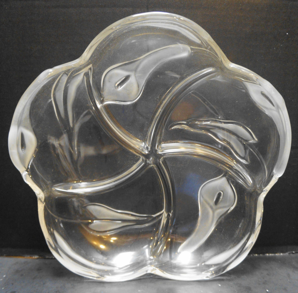 Mikasa Flair Crystal Frosted Calla Lily Five Part Divided Relish