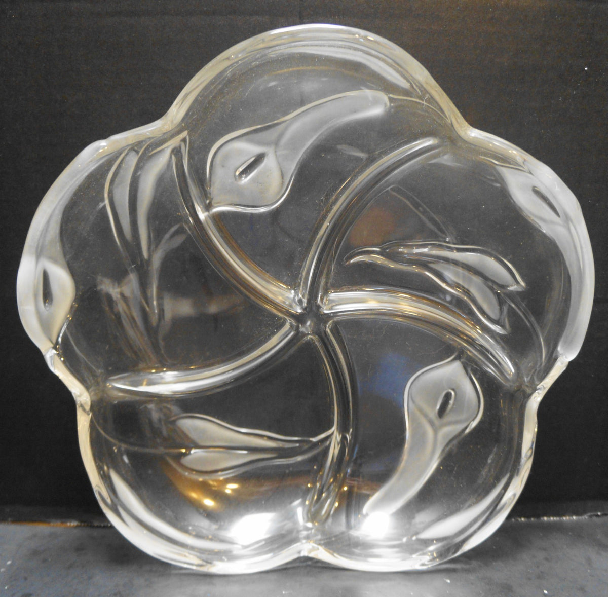 Mikasa Flair Crystal Frosted Calla Lily Five Part Divided Relish