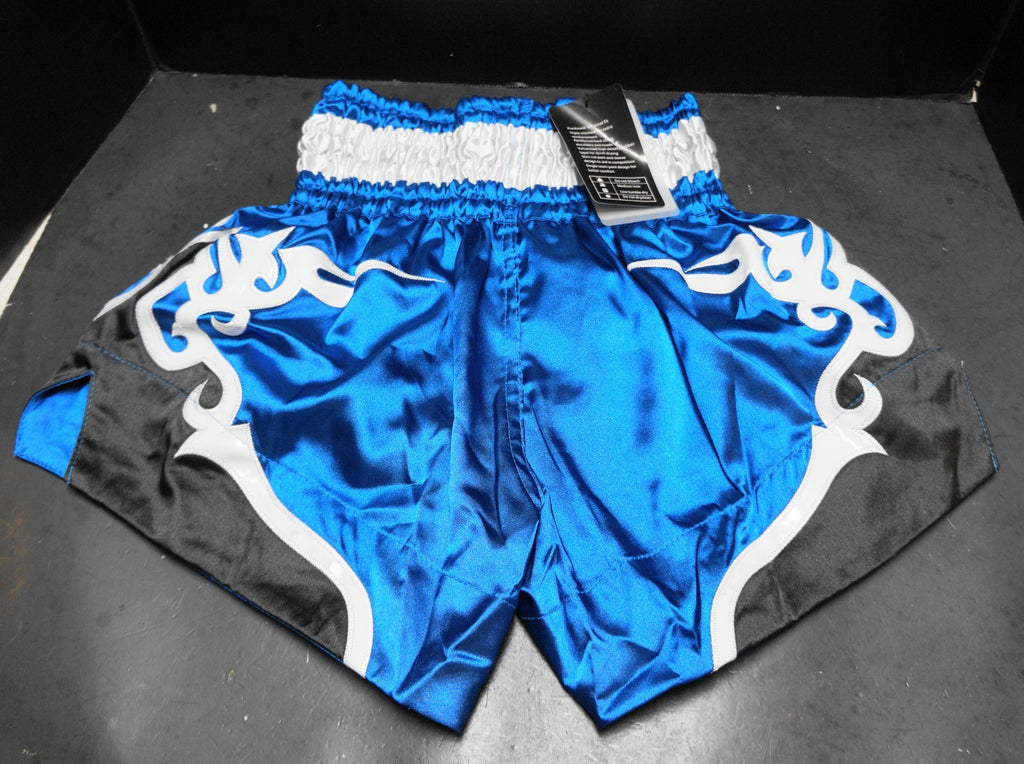 Fluory Muai Thai MMA Boxing Shorts Blue M Medium NWT