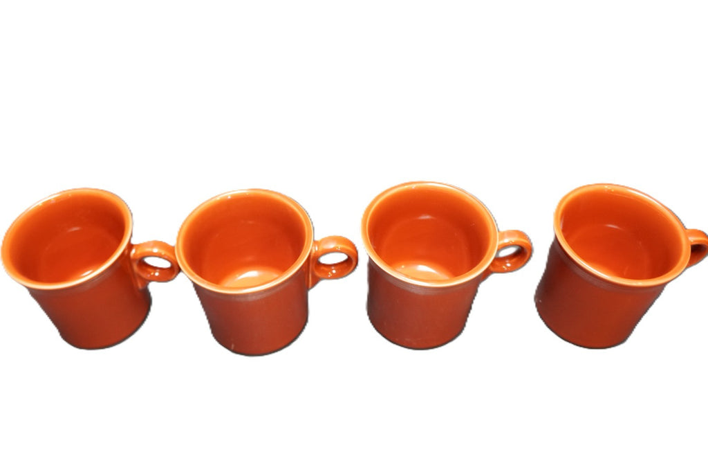 Fiesta Paprika Ring Handle Coffee Mugs Set of 6 Homer Laughlin