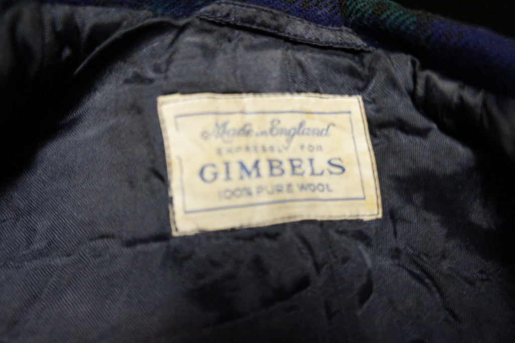 Gimbel's Vintage Blue Green Tartan Plaid Wool Coat Little Girl 18M 2T