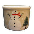 Robinson Ransbottom 1 Pint Low Jar Crock Hand Painted Snowman