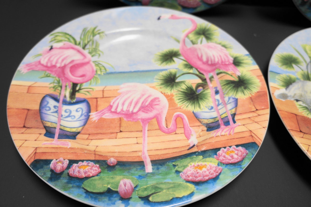 American Atelier Marsh Birds Salad Plates Set of 4 Different Designs
