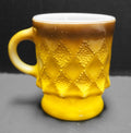 SOLD Fire-King Kimberly Mug Diamond Pane Yellow Brown Fade